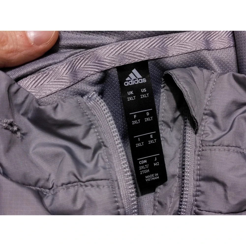 ADIDAS Nebraska Cornhuskers Quilted Insulated Jacket‎ Gray 2XLT XXL 2XL Tall